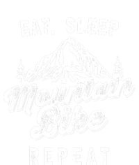 Funny Mountain Biking Funny Gifteat Sleep Mountain Bike Repeat Stripe Pom Pom Beanie