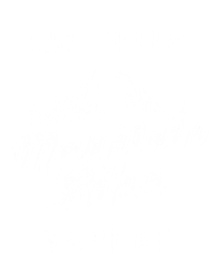 Funny Mountain Biking Funny Gifteat Sleep Mountain Bike Repeat Stripe Pom Pom Beanie