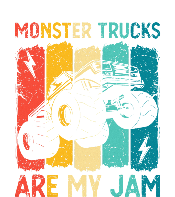 Monster Trucks Are My Jam Retro Vintage Monster Truck Full Zip Hoodie