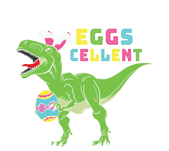 Funny Dinosaur Easter Bunny Eggs Cellent Easter Day T-Shirt