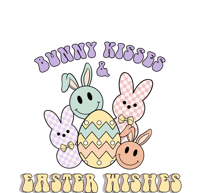 Bunny Kisses & Easter Wishes Retro Easter Day T-Shirt