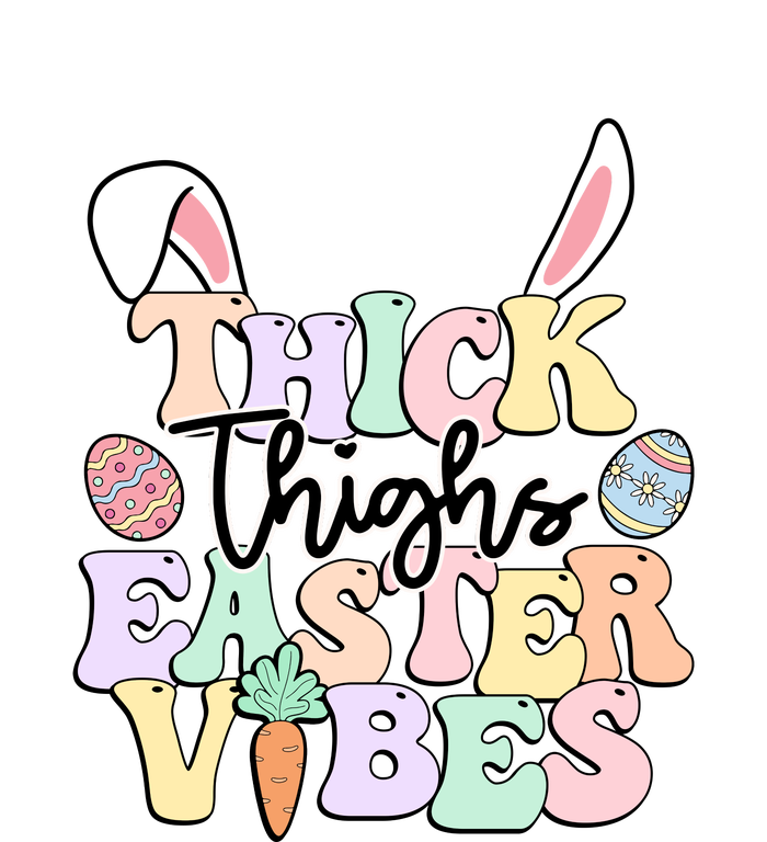 Thick Thighs Easter Vibes Retro Easter Day Gift Sustainable Beanie