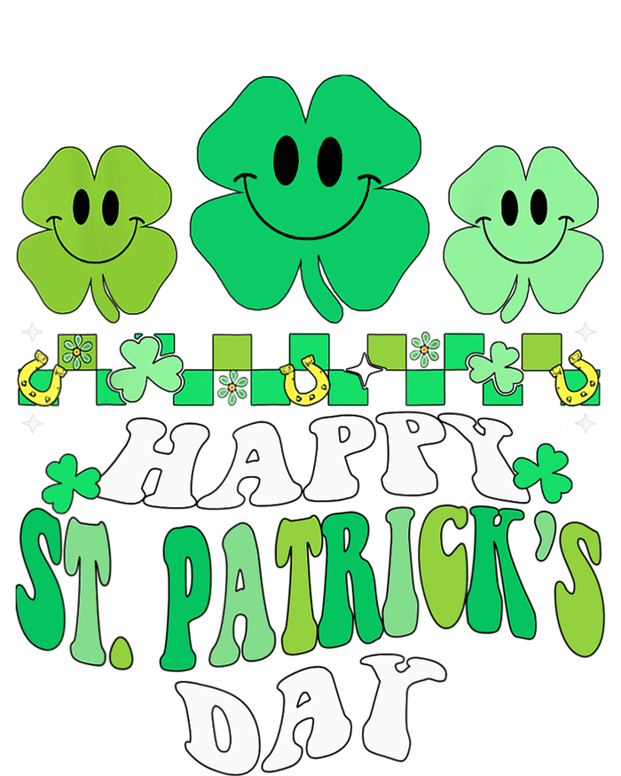 Shamrock Happy St Patricks Day Wo Irish Retro Groovy T-Shirt