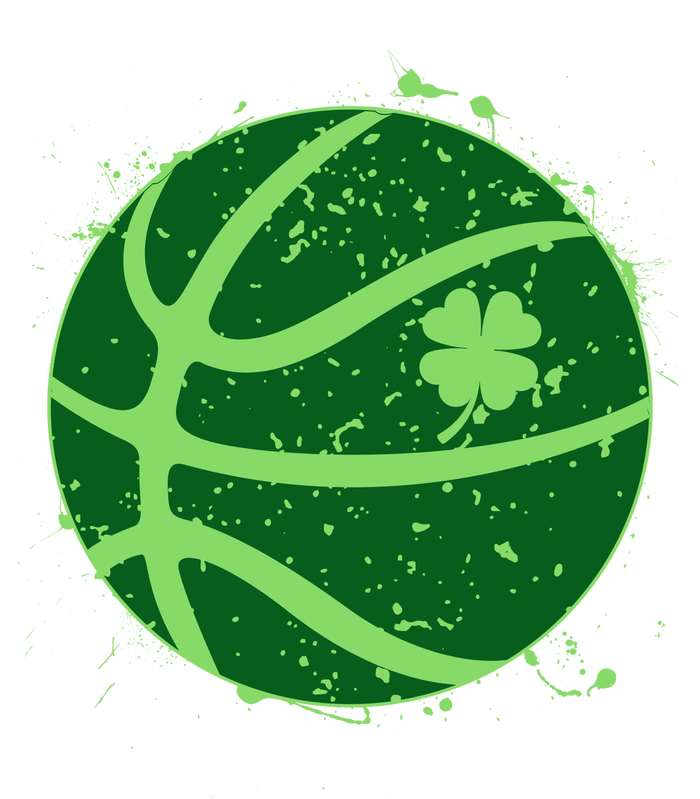 St Patrick's Day Lucky Shamrock Paint Splat Basketball T-Shirt