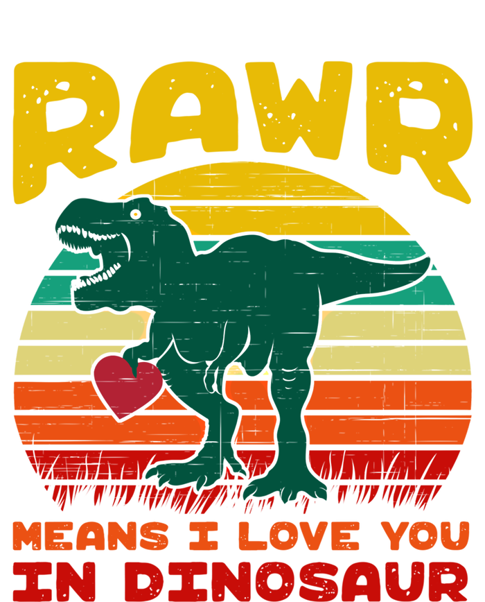 Rawr Means I Love You In Dinosaur Retro Sunset Heart Vintage Gift T-Shirt