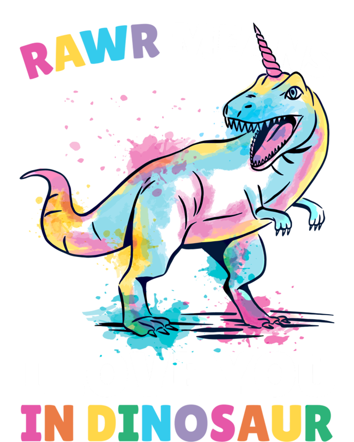 Rawr Means I Love You In Dinosaur Unicorn With Dinosaur Cool Gift T-Shirt