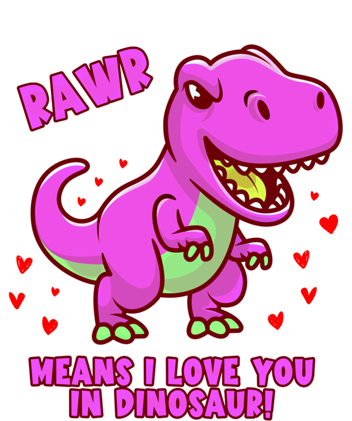 Rawr Means I Love You In Dinosaur With Big Pink Dinosaur Gift Pom Pom 12in Knit Beanie