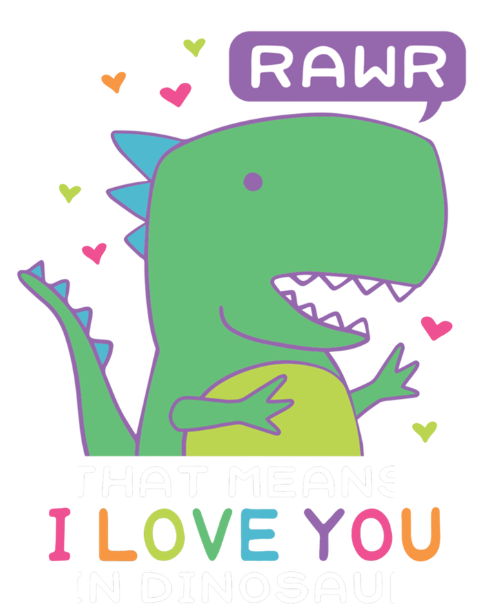 Rawr That Means I Love You In Dinosaur Scene Valentine's Day Gift Women's T-Shirt