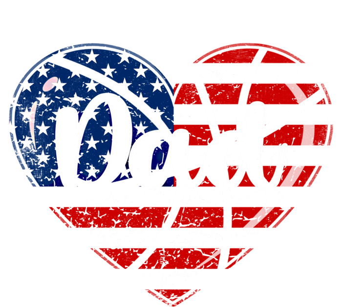 Retro 4th Of July Patriotic Basketball Dad Usa Flag Heart Great Gift T-Shirt