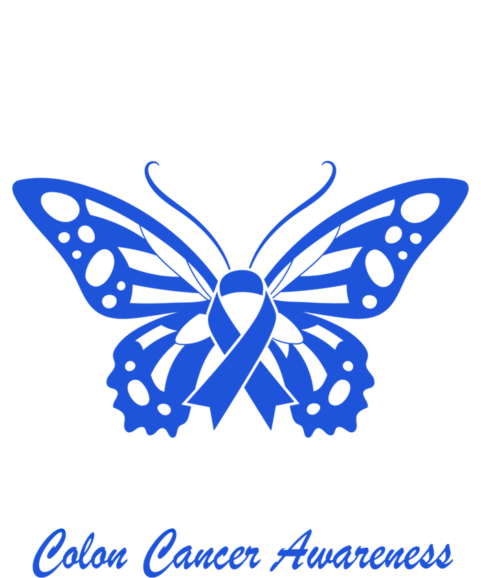 In March We Wear Blue For Colon Cancer Awareness Butterfly Gift Ladies Essential Flowy Tank