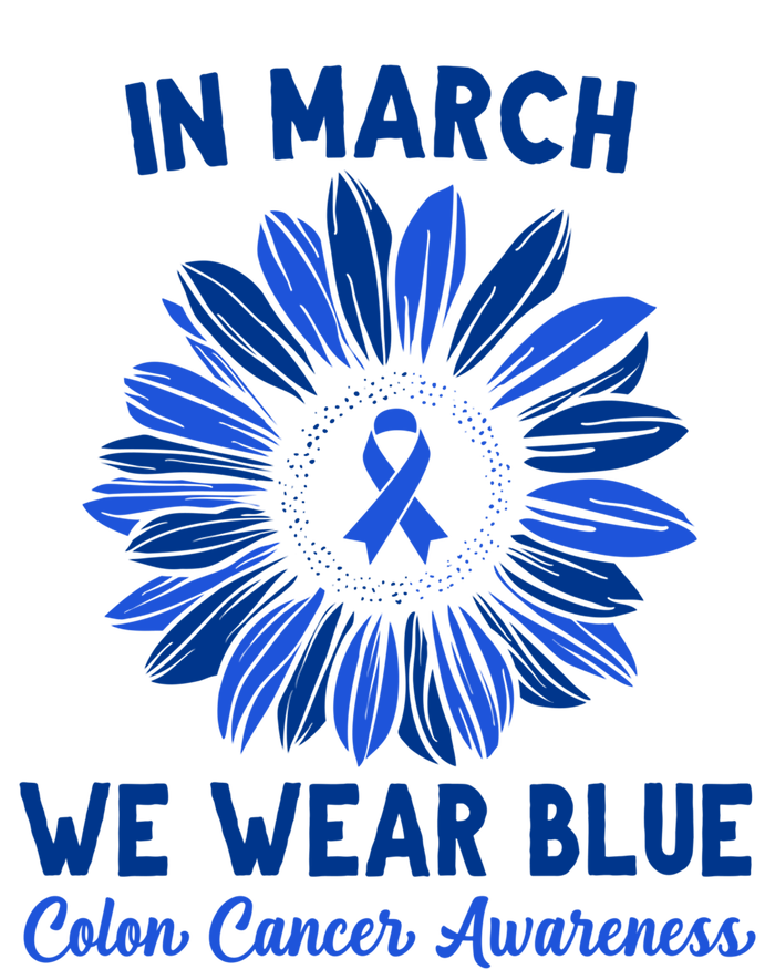 In March We Wear Blue For Colon Cancer Awareness Sunflower Funny Gift Kids Tie-Dye T-Shirt