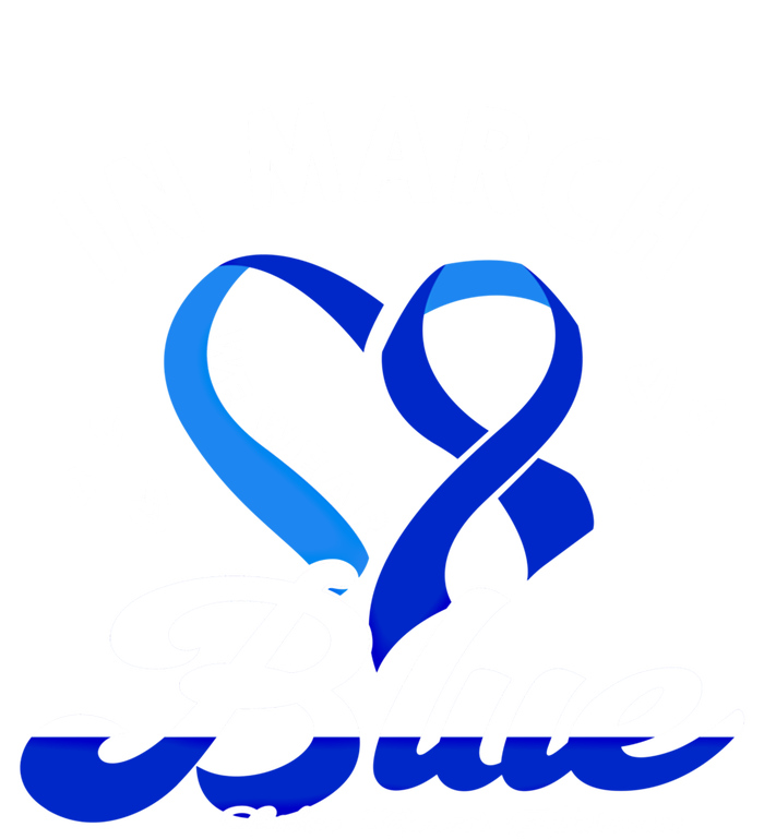 In March We Wear Blue Ribbon Colon Cancer Awareness Gift Sweatshirt Cinch Pack Bag