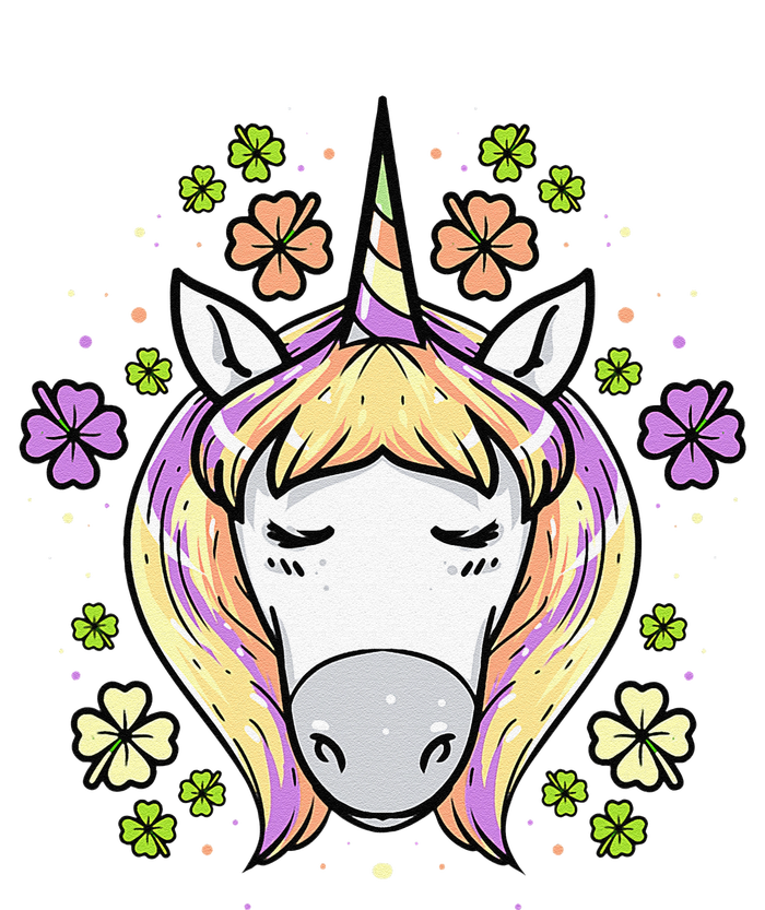 St Patricks Day Shamrock Unicorn Irish Unicorn Face T-Shirt