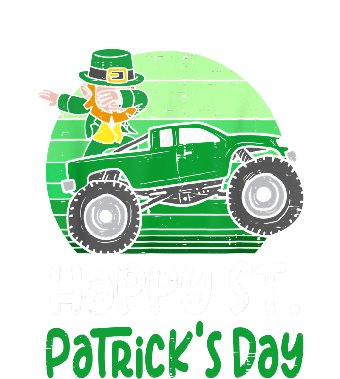 Retro Kids Happy St. Patricks Day Leprechaun Monster Truck Gift Ladies Long Sleeve Shirt