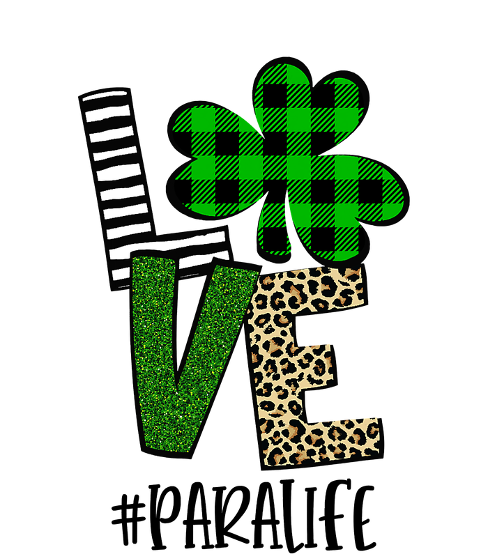 LOVE Paraprofessional Life St Patrick's Day Shamrock Leopard T-Shirt