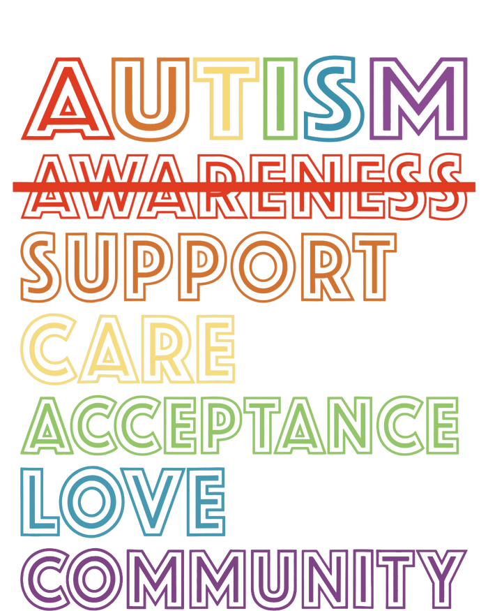 Autism Awareness Support Care Acceptance Accept Understand V-Neck T-Shirt