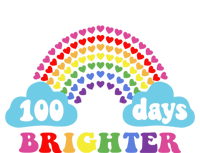 100 Days Brighter Rainbow Happy 100 Days Of School Groovy Cool Gift Tall Hoodie