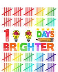 100 Days Brighter Teacher Happy 100th Day Of School Gift Striped Beanie with Solid Band