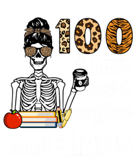 100 Days Of Coffee And Chaos 100th Day Skeleton Teacher Gift Women's Racerback Tank