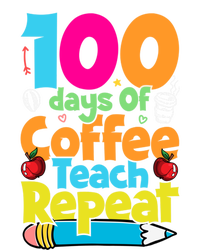 100 Days Of Coffee Teach Repeat Funny Student Teacher Gift Women's Long Sleeve Flannel Pajama Set 