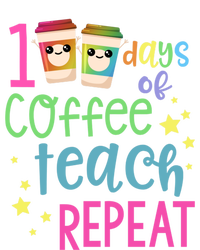 100 Days Of Coffee Teach Repeatfunny Gift 100th Day Of School Teacher Gift Full-Length Apron With Pockets