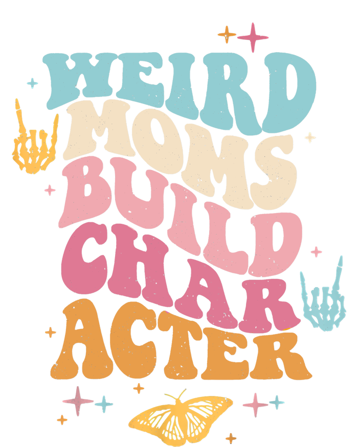 Groovy Weird Moms Build Character, Overstimulated Mom Ladies Long Sleeve Shirt