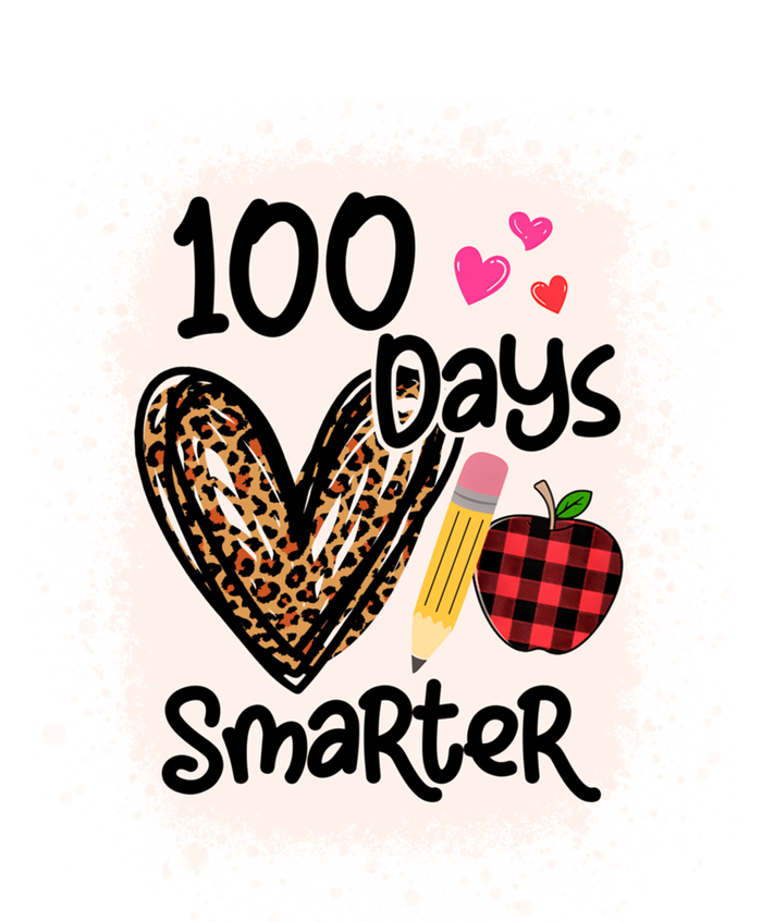 100 Days Smarter Leopard Bleached 100th Day School Teacher Gift Women's V-Neck T-Shirt