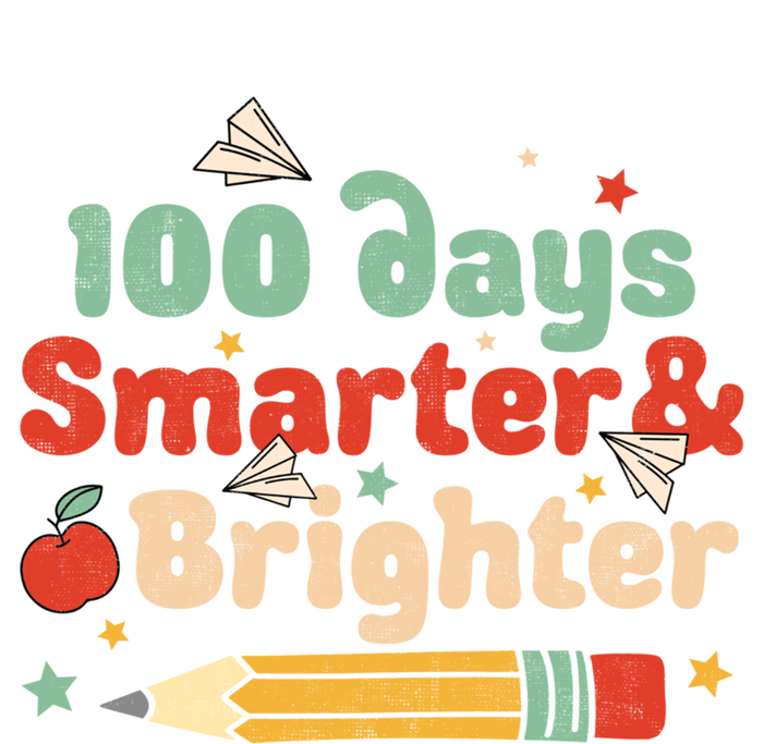 100 Days Smarter And Brighter Happy 100 Days Of School Groovy Gift Canvas