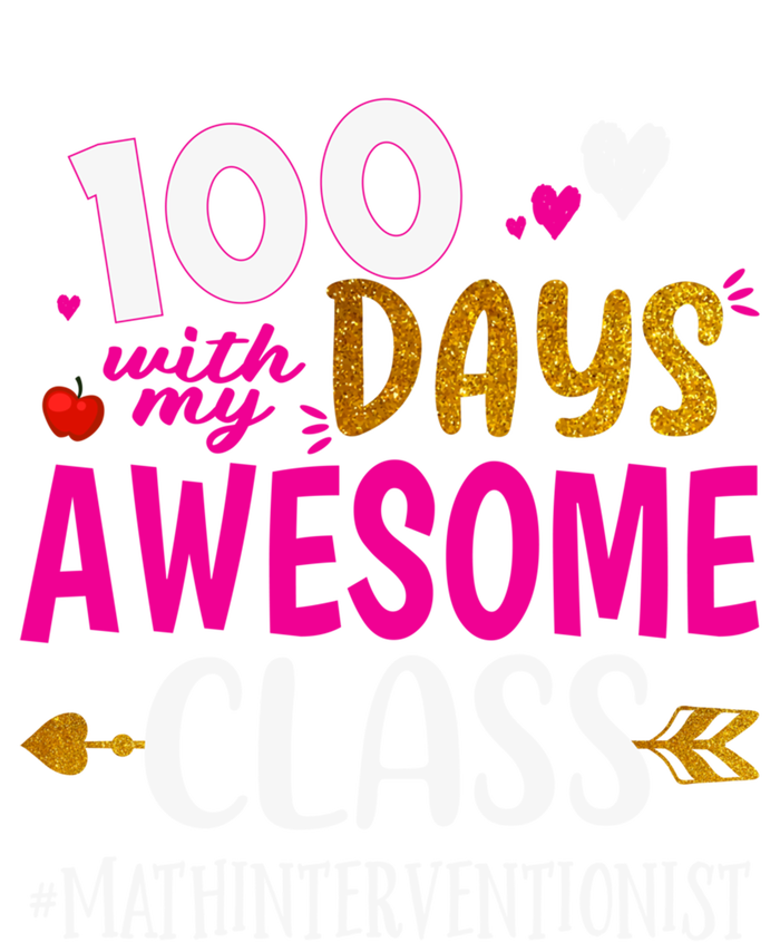 100 Days With My Awesome Class Math Interventionist School Gift Tall Long Sleeve T-Shirt