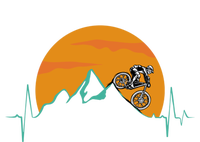 Sunset Biker Downhill Mtb Biking Mountain Bike Heartbeat Meaningful Gift T-Shirt