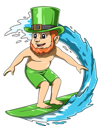 Surfing Leprechaun Hawaiian Irish St Patrick's Day Surfers Gift Kids T-Shirt