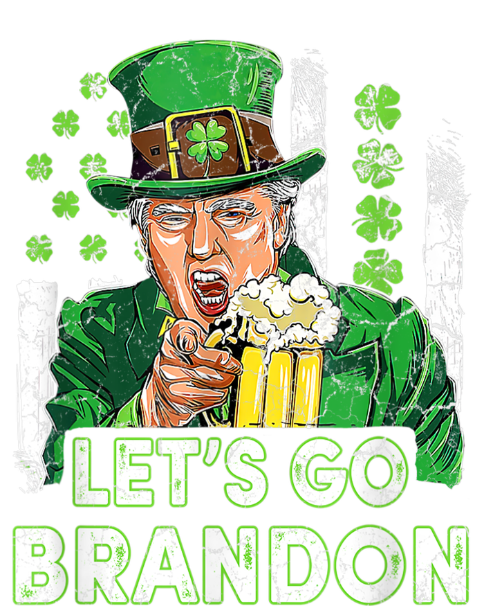 Lets Go Brandon St Patrick's Day Trump Beer And America Flag T-Shirt