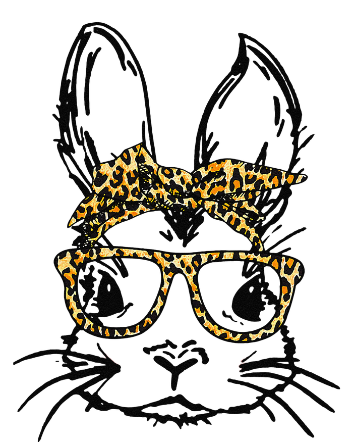 Funny Cute Bunny Wearing Glasses Leopard Easter Day Cooling Performance Long Sleeve Crew