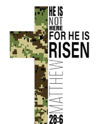 He Is Risen Christian Easter Verse Green Camo Cross T-Shirt