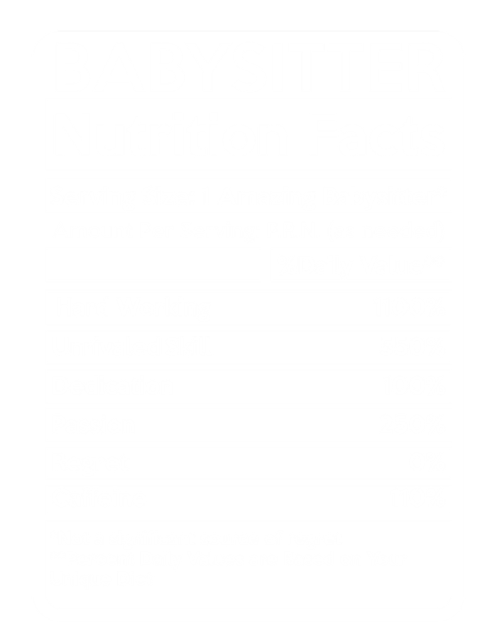 Babysitter Nutrition Facts Sitting Cool Gift Short Acrylic Beanie