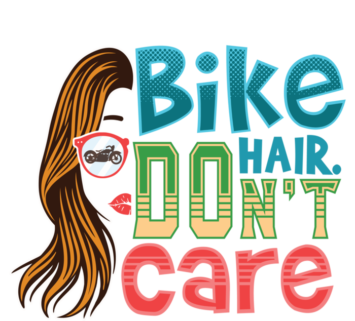 Bike Hair Don't Care Messy Bun Hairstyle Motorcycle Biker Meaningful Gift V-Neck T-Shirt