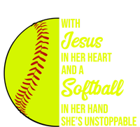 With Jesus In Her Heart She's Unstoppable Softball Gift Hoodie