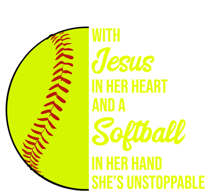 With Jesus In Her Heart She's Unstoppable Softball Gift Hoodie