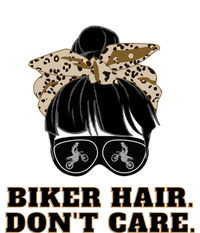 Biker Hair Don't Care For Bike Lovers Messy Bun Mothers Day Cute Gift T-Shirt