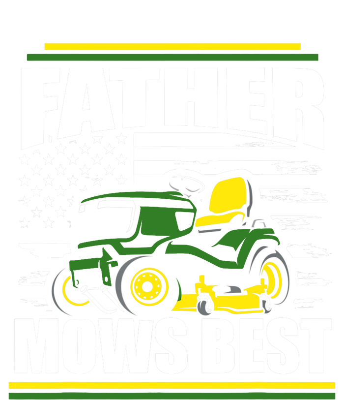 Father Mows Best Funny Lawn Mower American Flag Fathers Day Platinum Collection Golf Towel