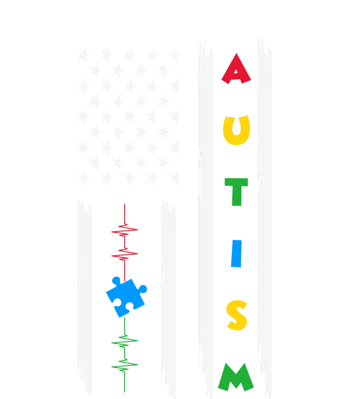 Autism Awareness American Flag Autism Awareness Puzzle T-Shirt