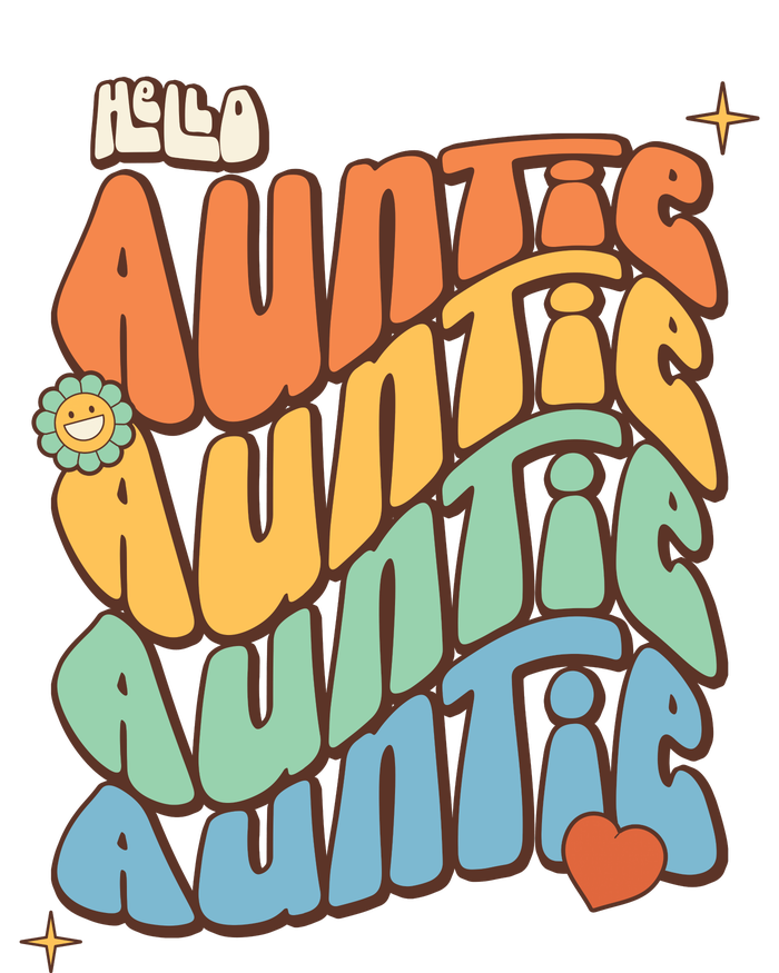 Retro Auntie New Aunt Wavy Words Baby Womens California Wash Sweatshirt