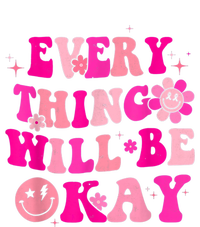 Everything Will Be Okay Breast Cancer Awareness  Pink Retro Baby Bodysuit