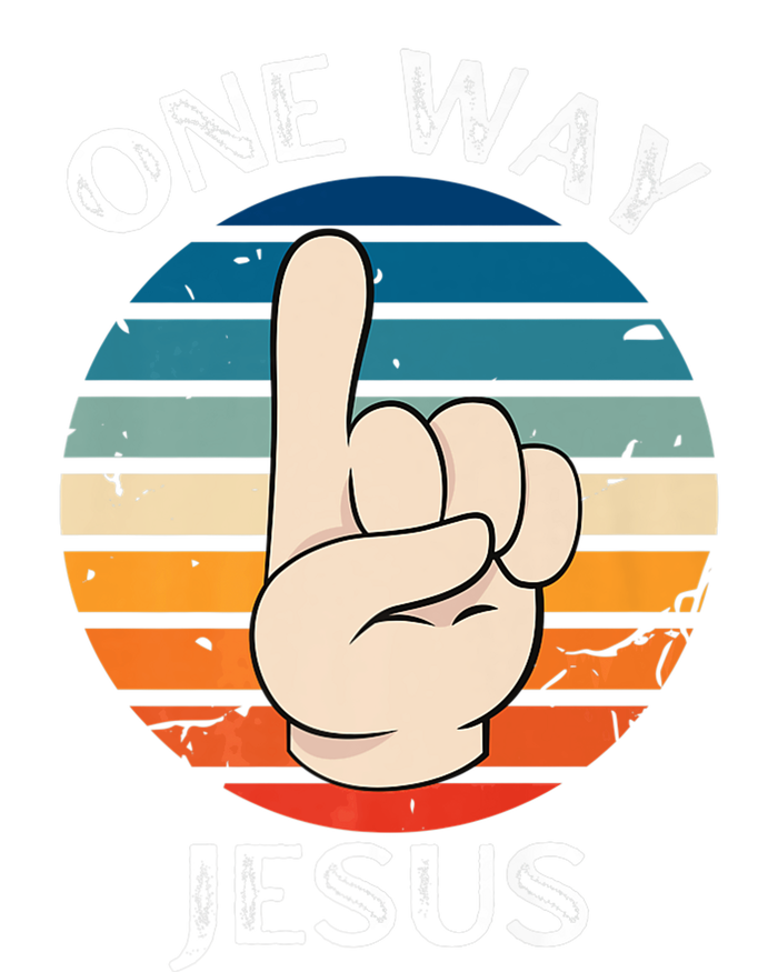 One Way Jesus People Christian Revolution Finger Up Retro Premium Flat Bill Trucker Hat