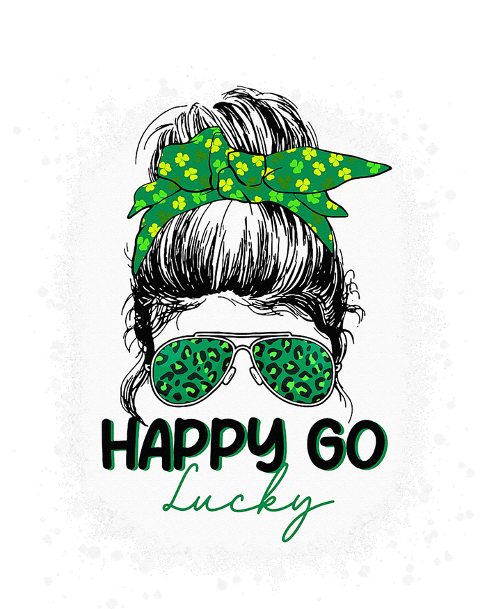 Happy Go Lucky Messy Bun Shamrock St Patrick's Day Hooded Wearable Blanket