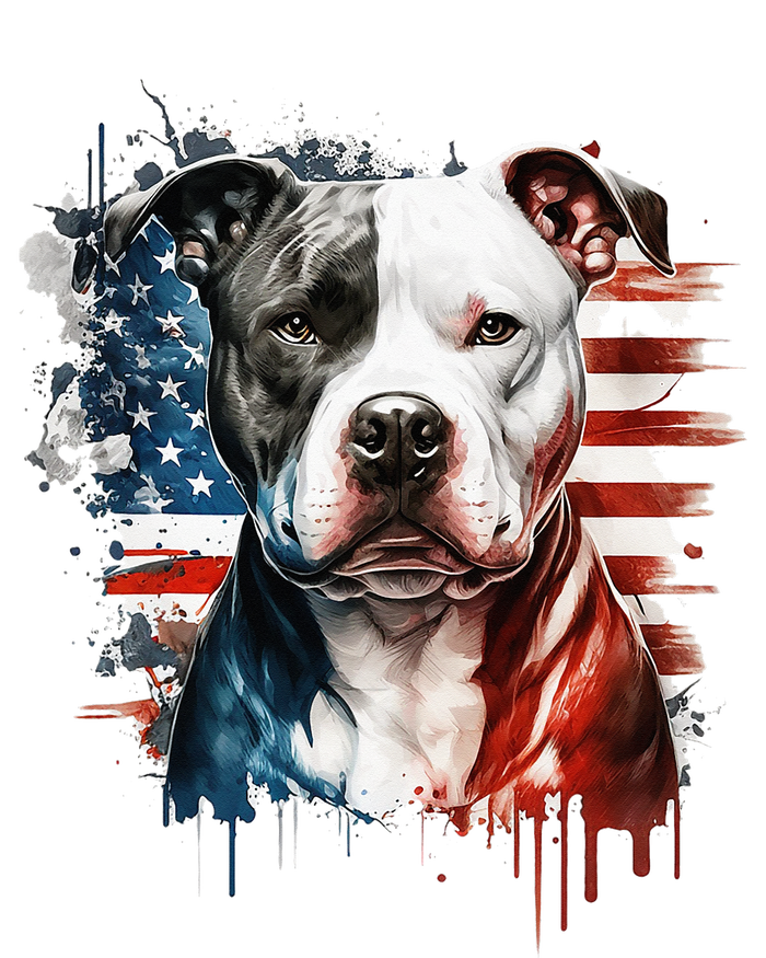 Patriotic Canine A Pitbull with American Flag Mesh Reversible Basketball Jersey Tank