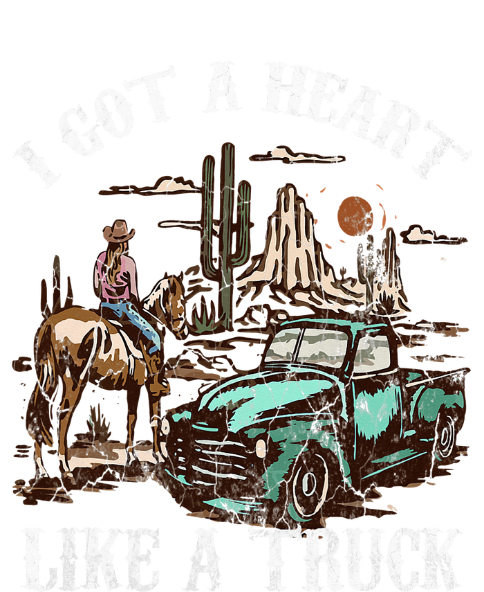 Western Sunset Cow I Got A Heart Like A Truck Vintage PosiCharge RacerMesh Polo