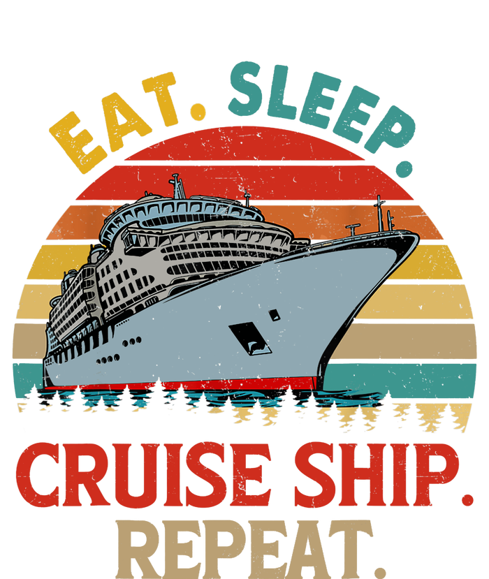 Vintage Eat Sleep Cruise Ship Repeat Funny Cruise Ship Lover Pajama Set