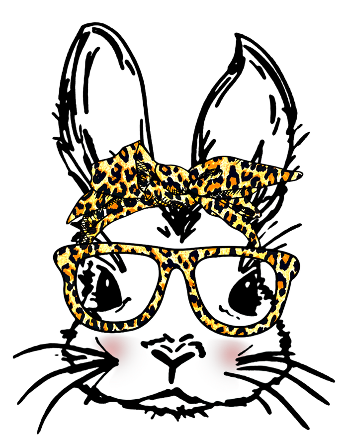 Funny Bunny Wearing Glasses Leopard Happy Easter Day Gift T-Shirt