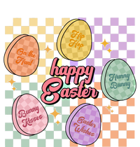 Happy Easter Candy Eggs Retro Groovy Hunny Bunny Checkered Cute Gift Women's T-Shirt